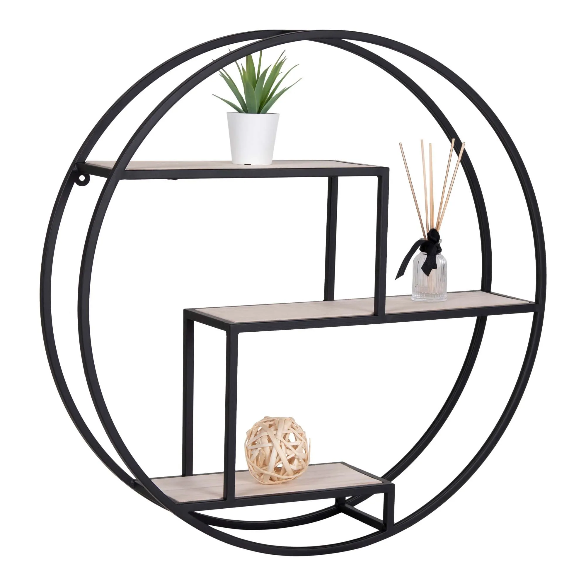 Rotterdam Półka Metal Drewno 62x62x14 Naturalny