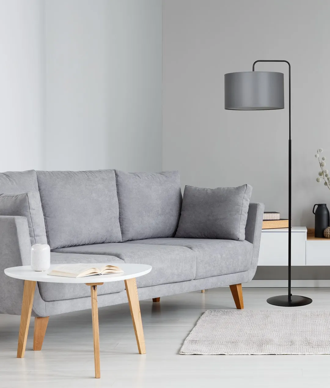 Lampa stojąca TRAPO czarny szary — zdjęcie 3