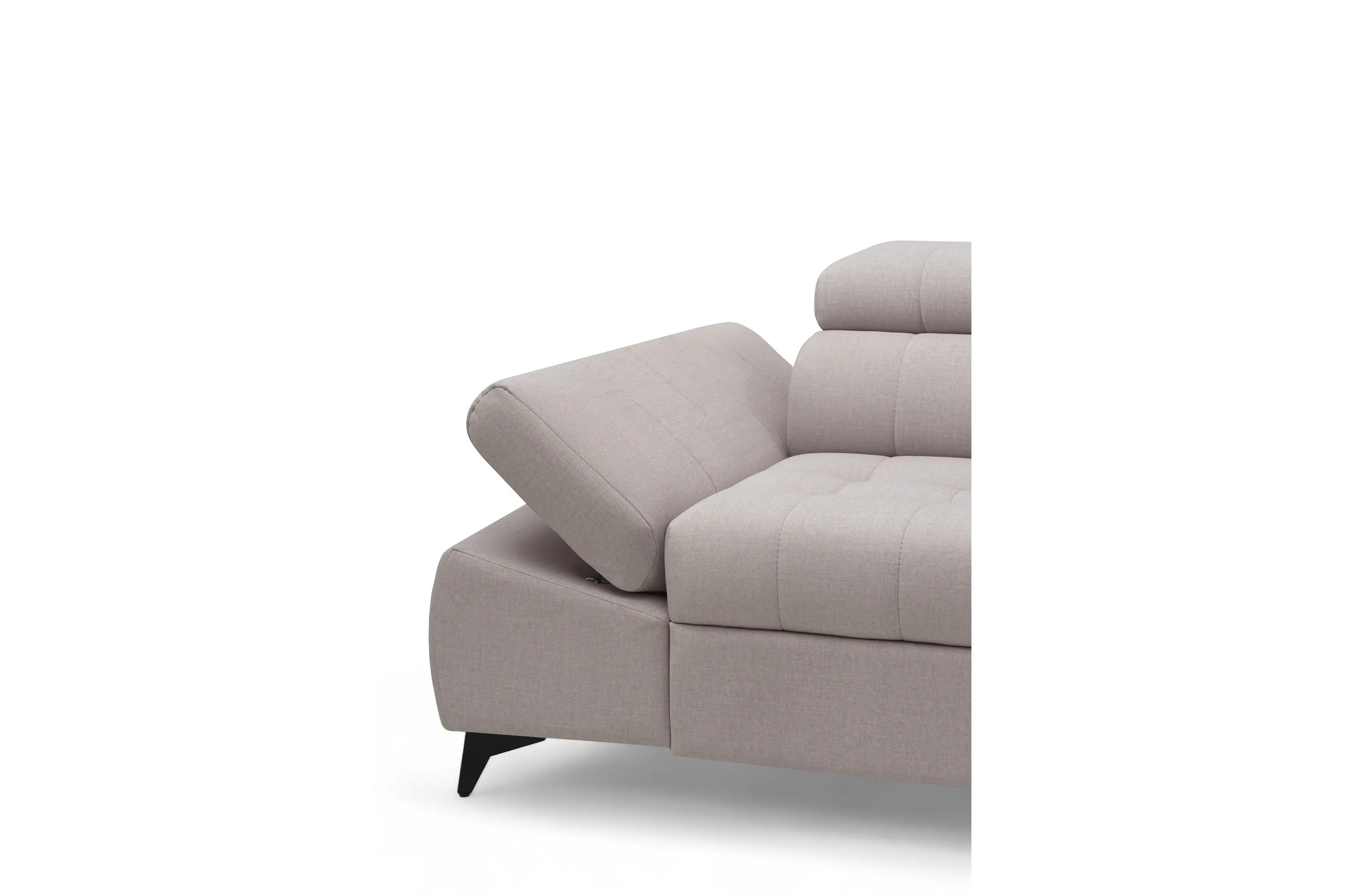 Narożnik prawostronny VALORIS L regulowane zagłówki i podłokietniki tkanina Maya 01 beżowy - B_162433