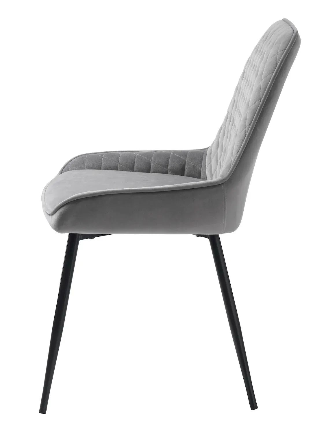 Krzesło pikowane MILTON VELVET szare - UN_26250006