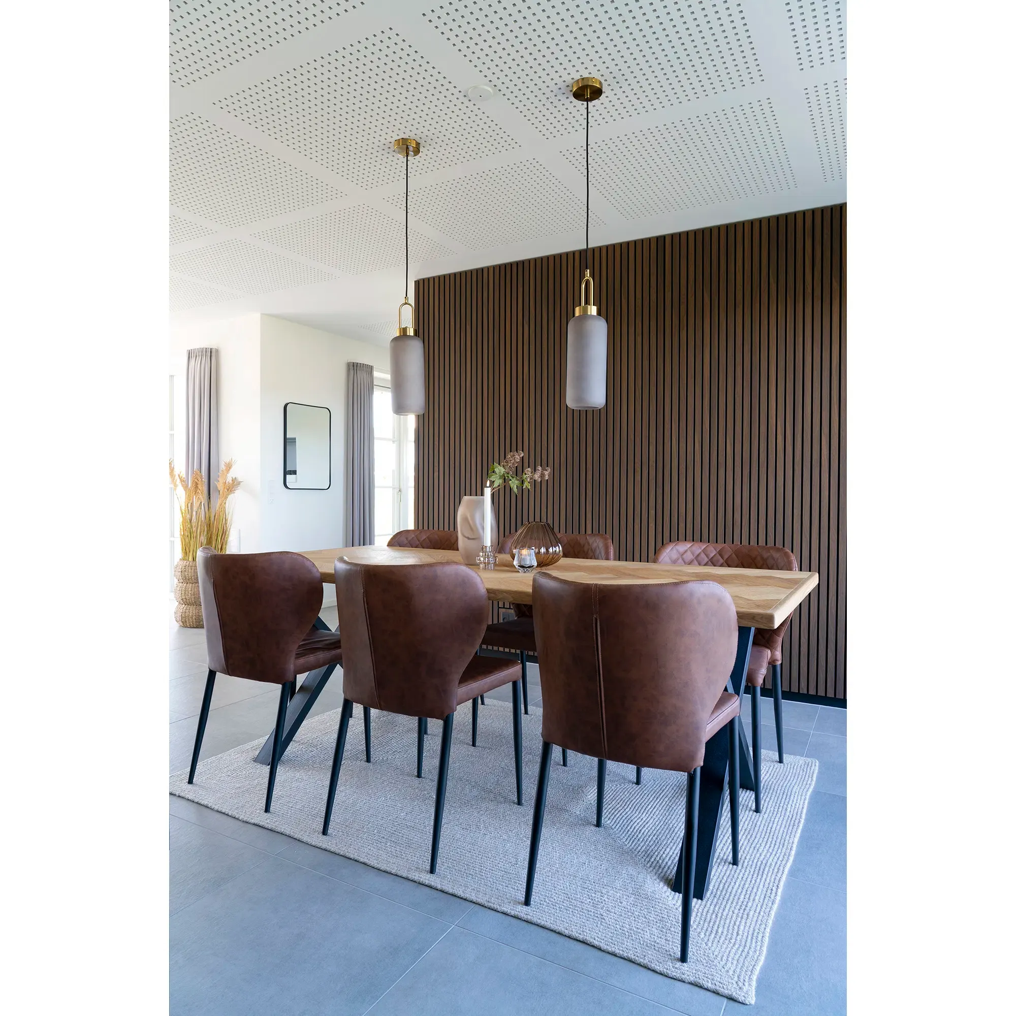 Krzesło do jadalni PISA z pikowanym oparciem - ekoskóra: brązowy, czarny - 1001290