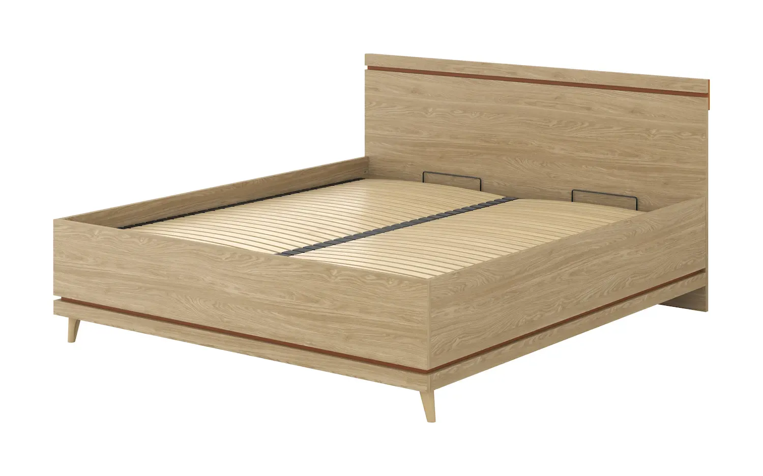 Łóżko z pojemnikiem SCANDI 52 180cm dąb ceglany