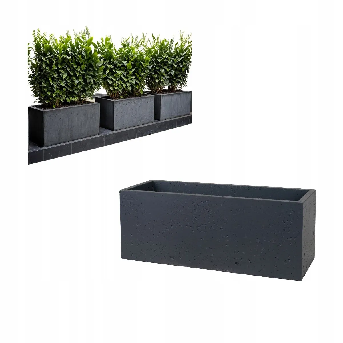 DONICZKA zewnętrzna betonowa SEVRAN 80x30x30 cm antracyt Słoik, plantator, Roślina doniczkowa, Ceramika, Wazon