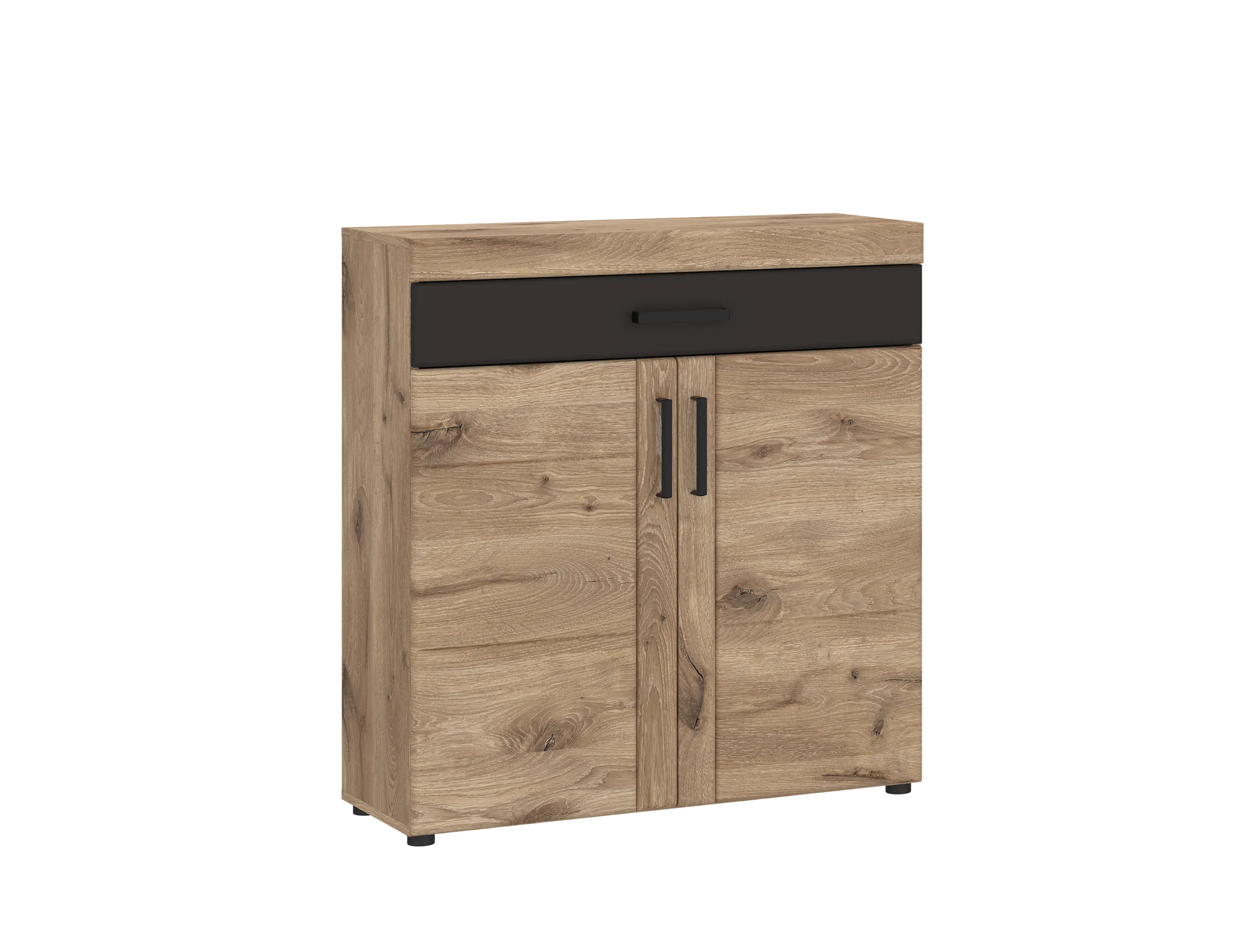 Komoda na buty 2-drzwiowa z 1 szufladą GRANO 93x38x100 dąb viking, szary GRNGK1 Komoda na buty 2-drzwiowa z 1 szufladą GRANO 93x38x100 dąb viking, szary GRNGK1