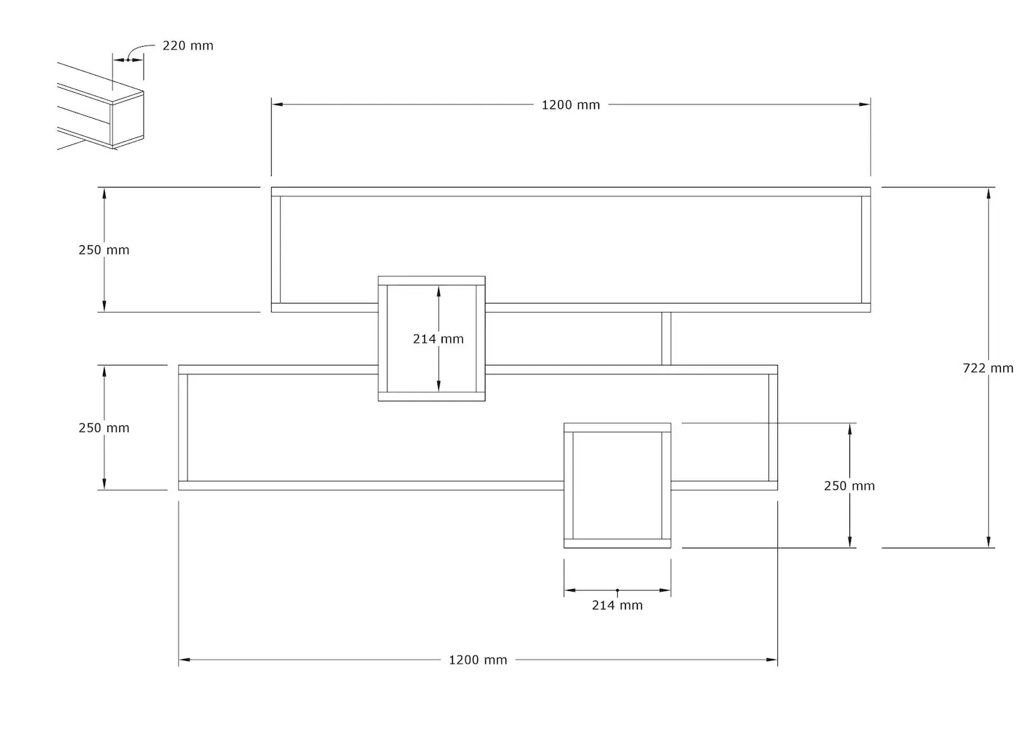 Półka ścienna KAREN 120 cm orzech biały — zdjęcie 5