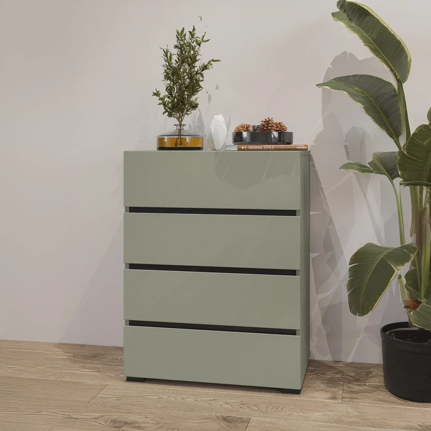 Komoda z szufladami CROSS 60 cm zielona - 24GWMY27