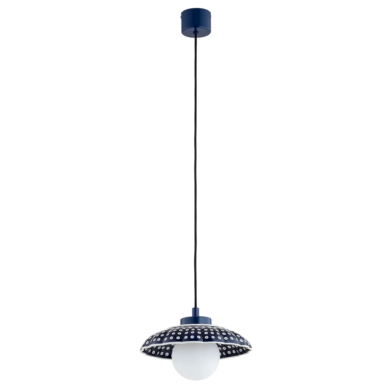 Lampa wisząca muszla BOLL ceramika bolesławiecka granatowy