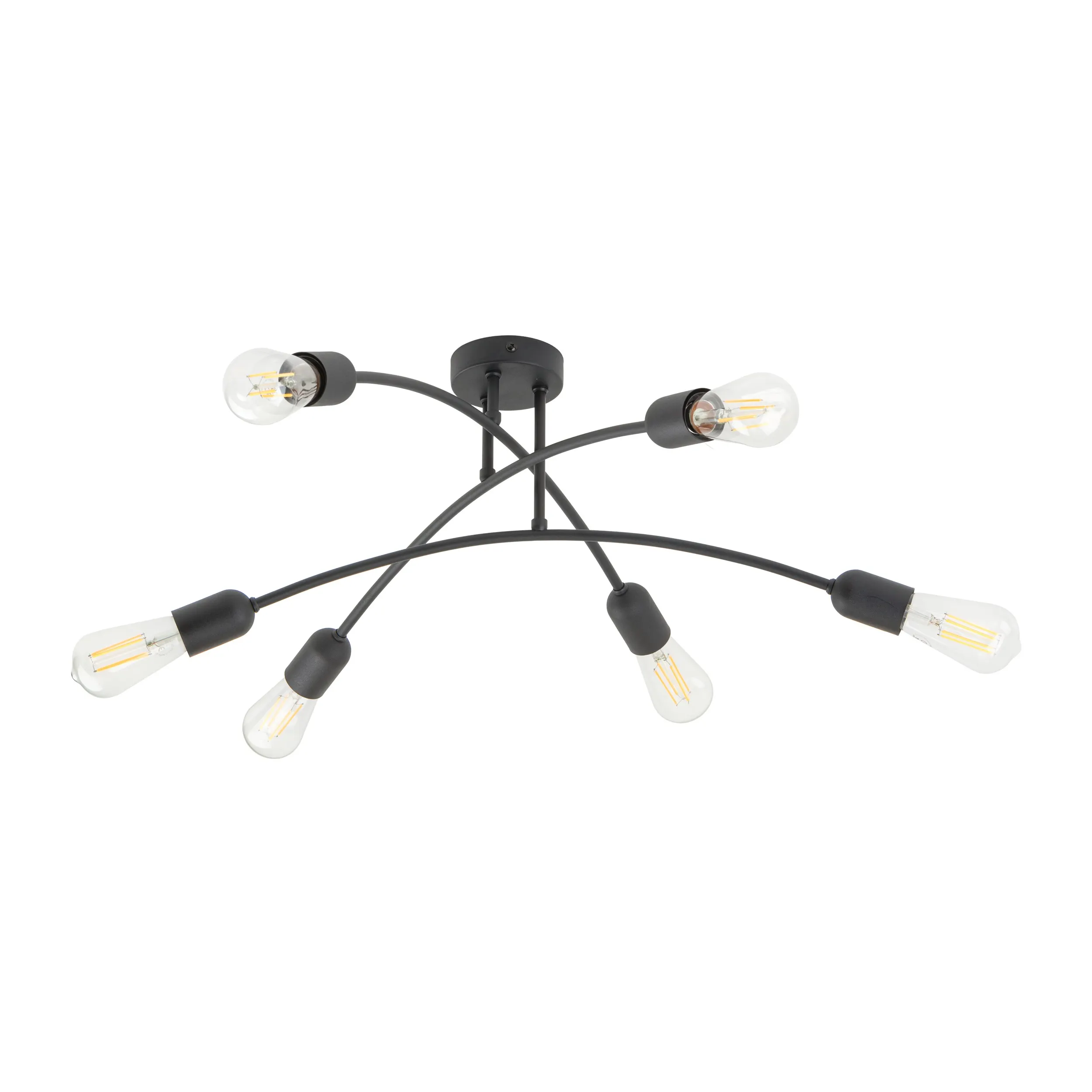Lampa sufitowa HELIX czarna metalowa 62x26cm