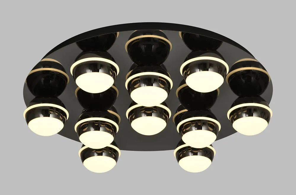 Plafon okrągły BIARRITZ 10 LED czarny chrom — zdjęcie 4