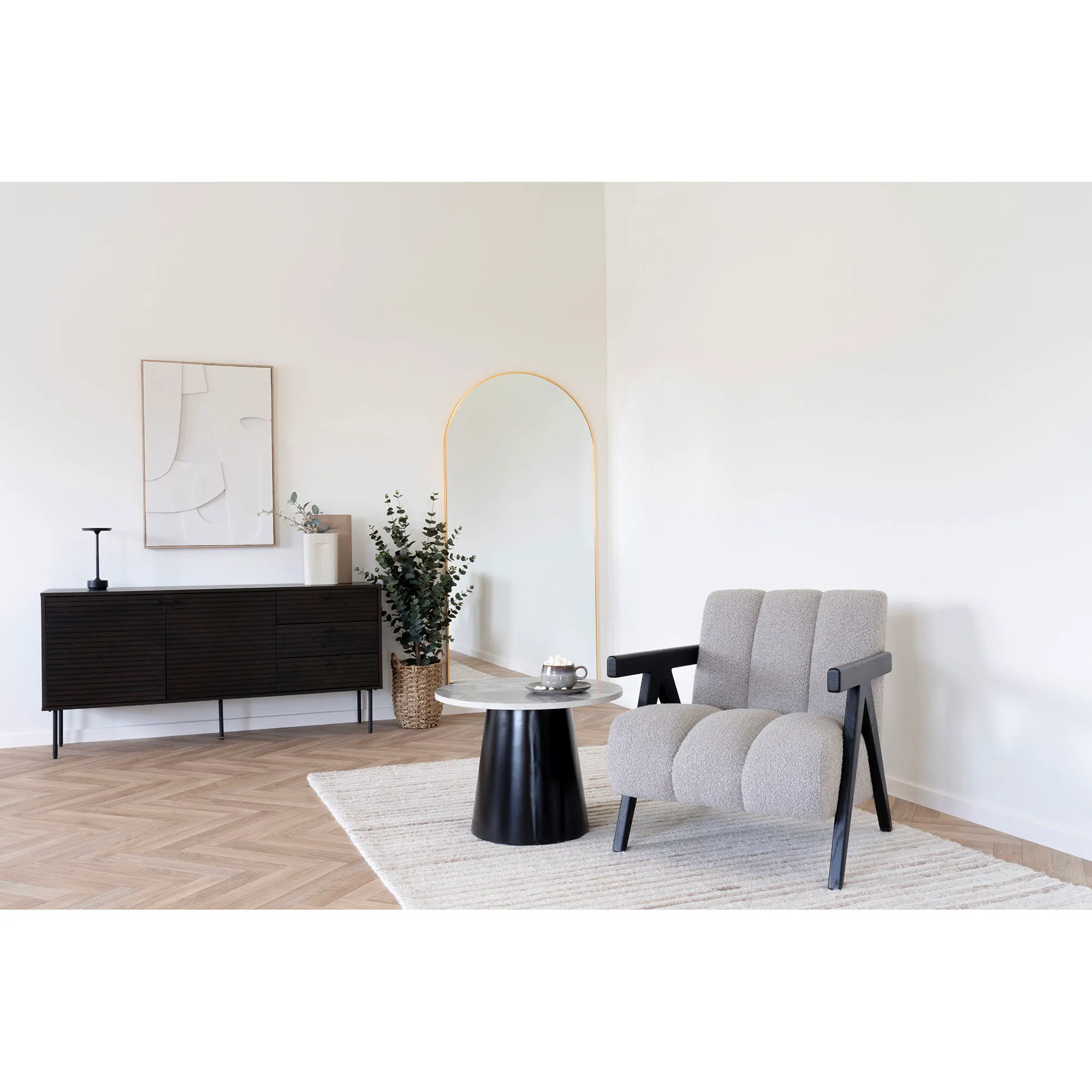 Komoda 2-drzwiowa z 3 szufladami KYOTO 150x40x74 cm - dąb wędzony - 3101015