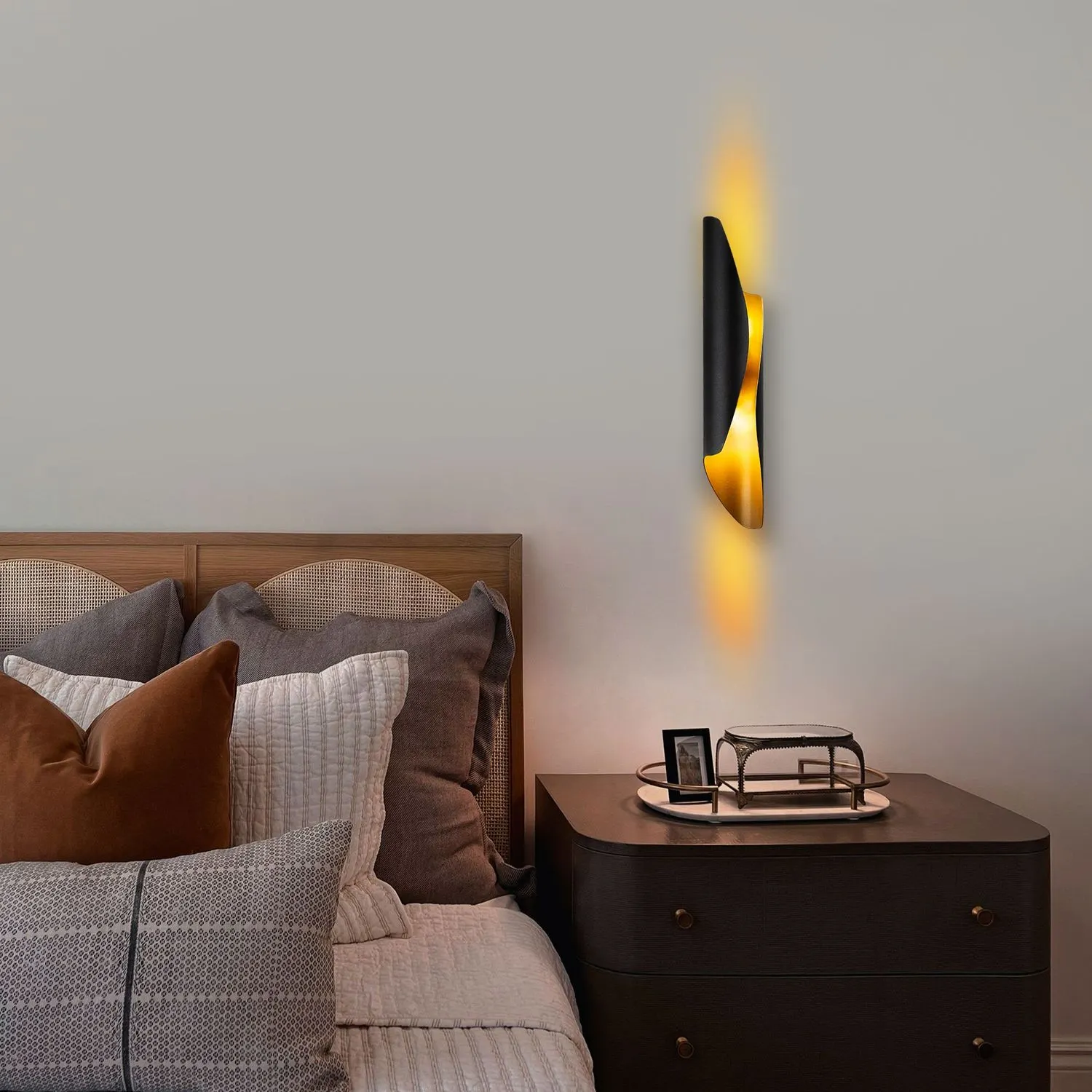 Lampa ścienna kinkiet FLARE 8x40 cm czarna złota - ASI_892OPV2426