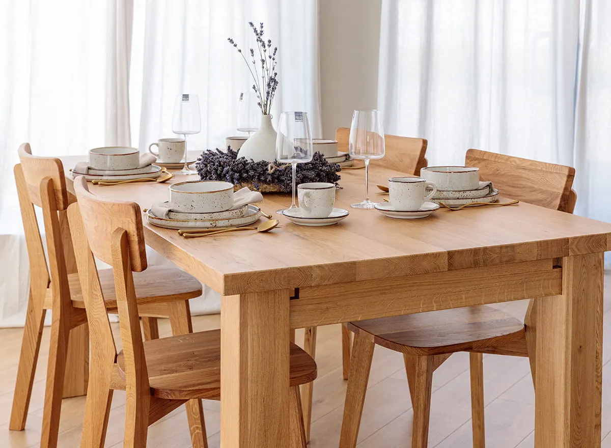 Rozsuwany stół dębowy GROSSI rozkładany 90x180-270 - dąb olejowany - GROSSI180X90