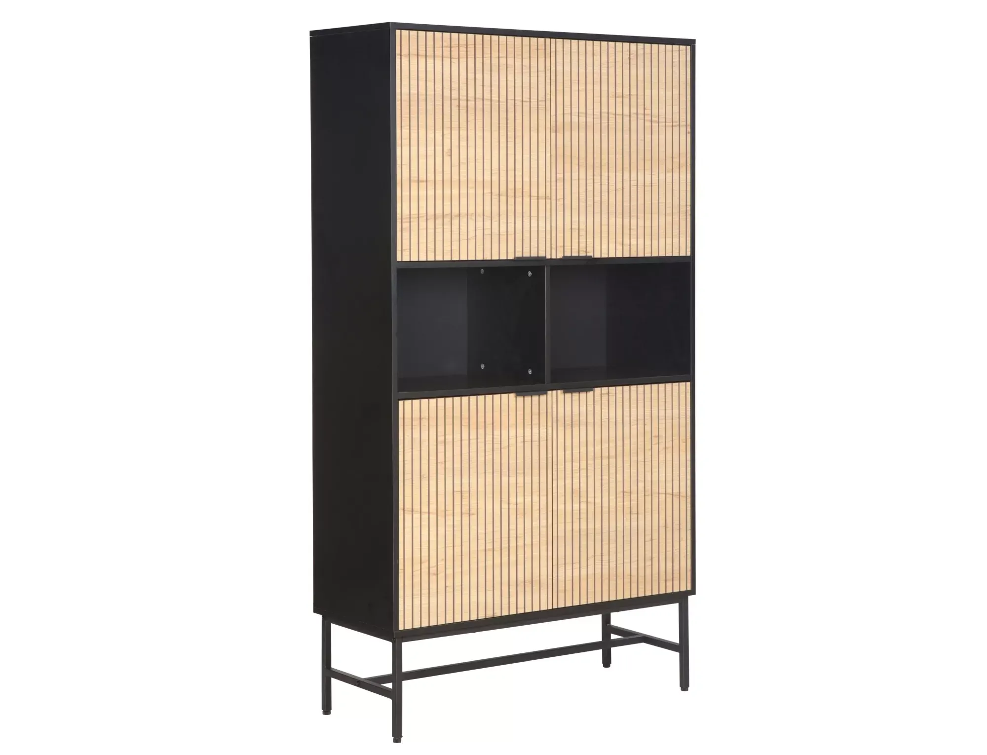 Regał 4-drzwiowy MAGO R1 100x40 drewniano-czarny