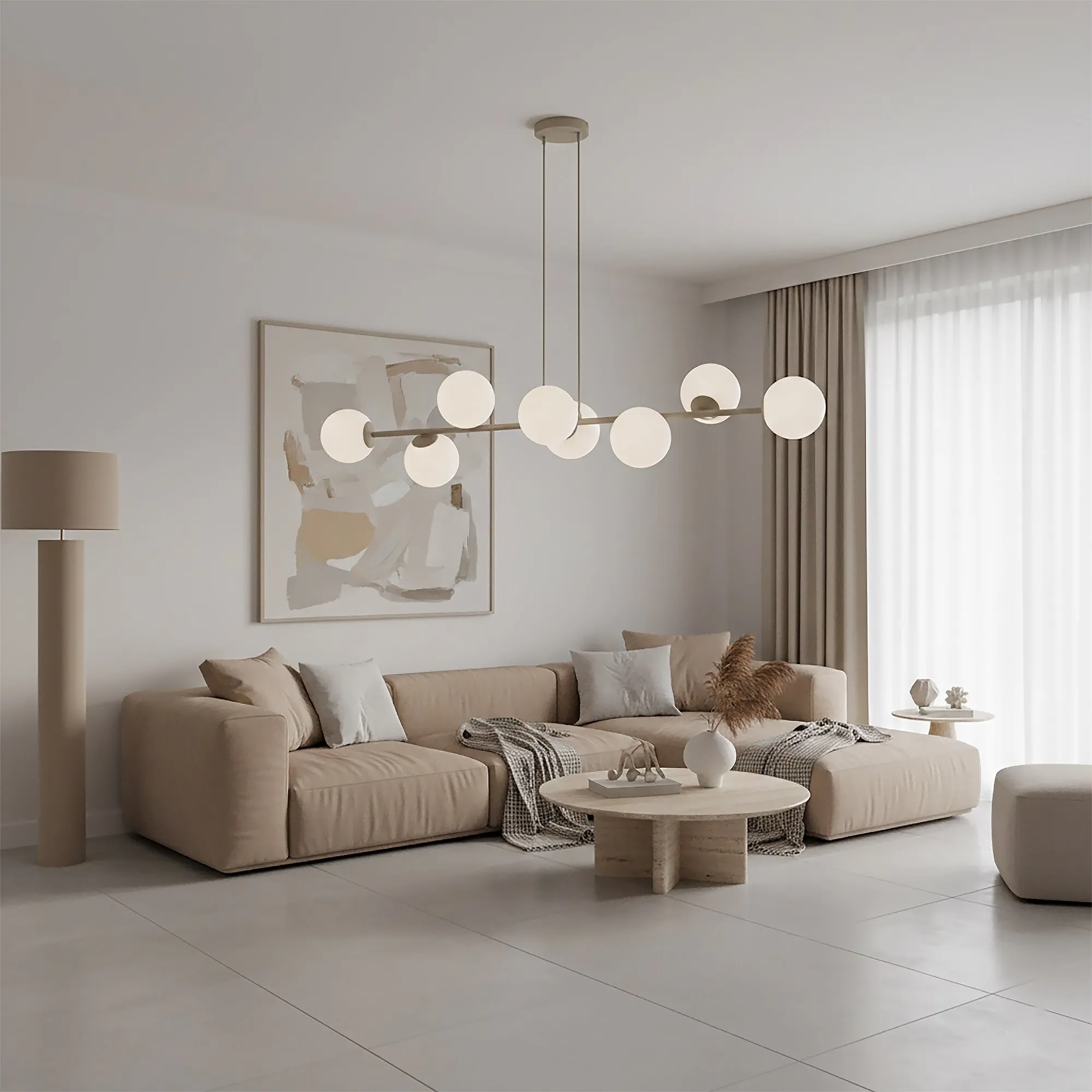 Lampa wisząca MAGNUS 8 GRAY OPAL beżowy biały - 1640/8