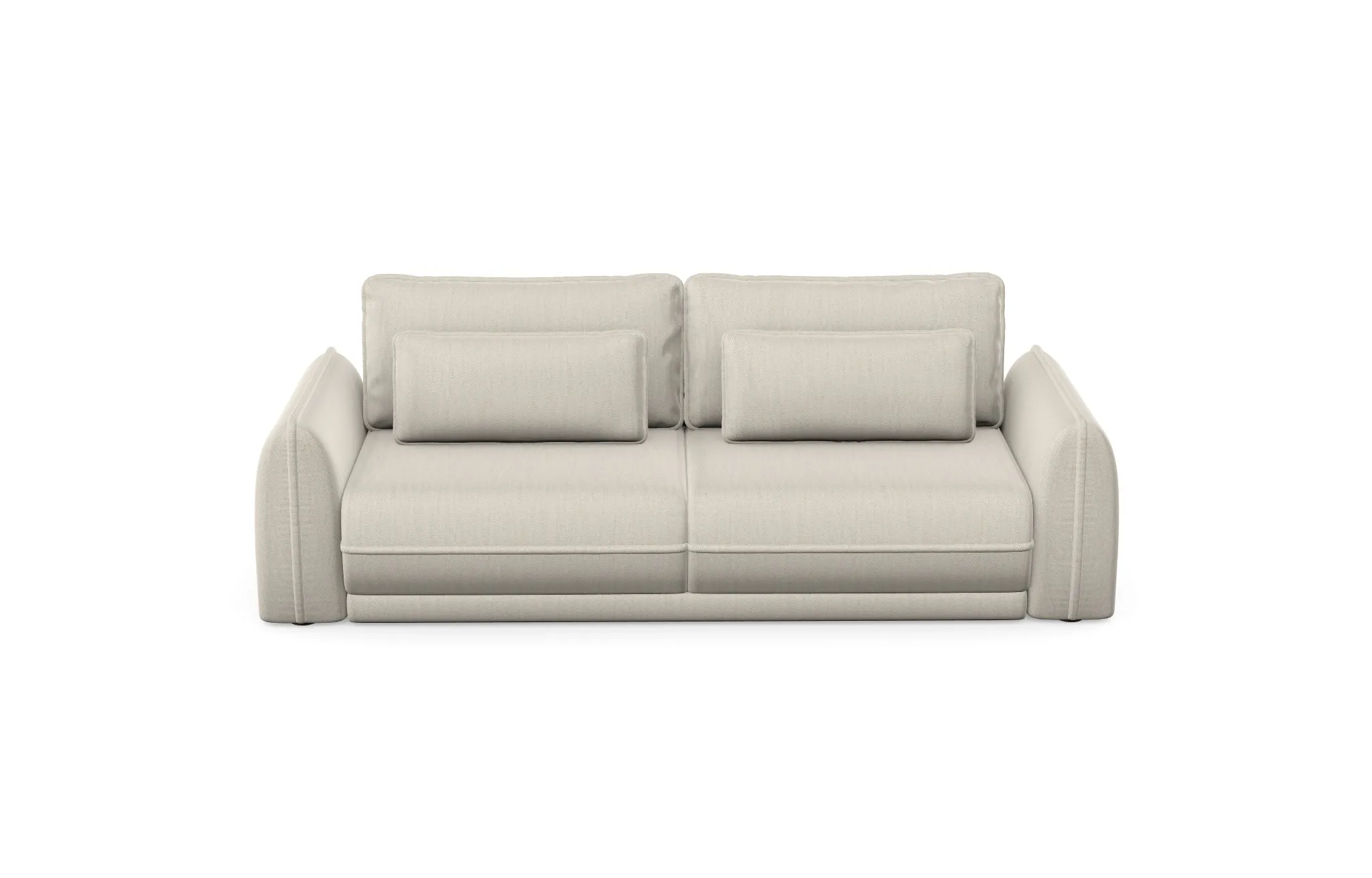 Sofa rozkładana MOJAVE z poduszkami - tkanina Modesto 492 - jasny beż