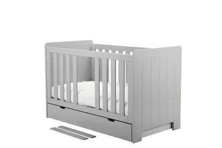 Łóżeczko-tapczanik CALMO 70x140 z regulacją wysokości szare - PIN_021-011-138