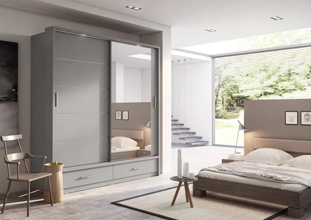 Szafa 2-drzwiowa LED ARTI AR-05P 200cm szara - AR5SP