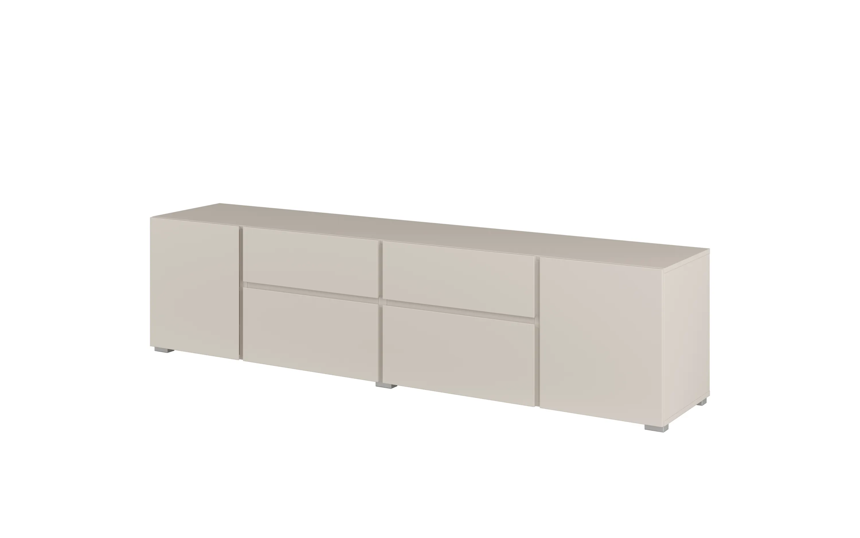 Szafka RTV 2-drzwiowa z 2 szufladami i 2 klapami 195 cm ASYMETRIC 39 kaszmir