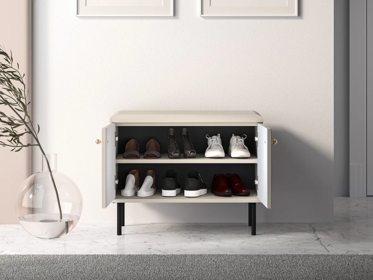 Szafka na buty 2-drzwiowa SOPHIE 16 cashmere z siedziskiem - 1SOPH16-001