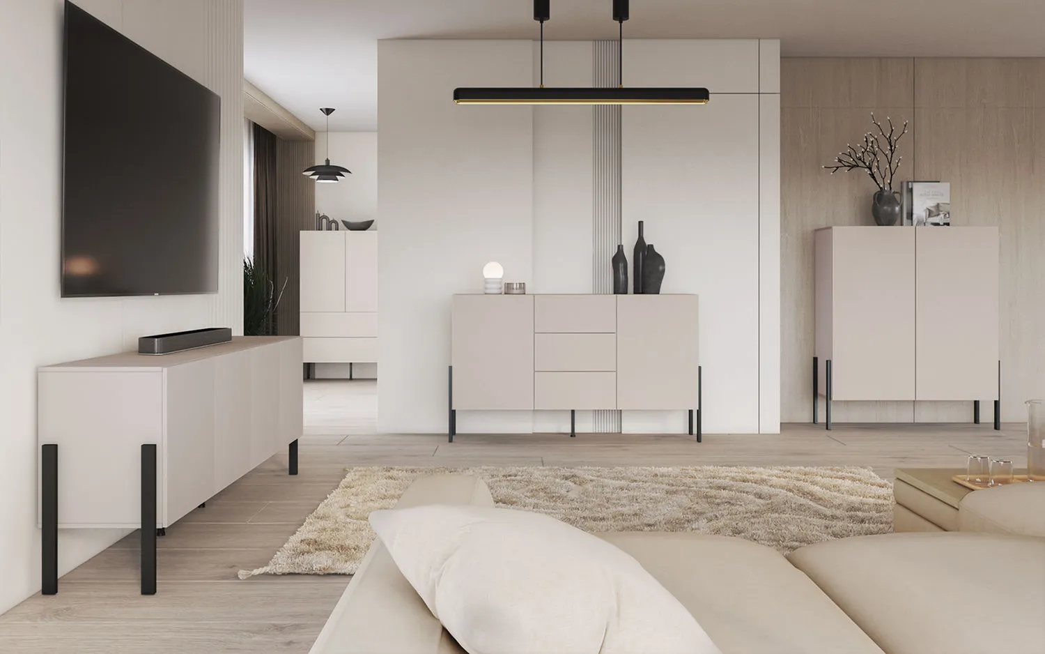 Komoda 4-drzwiowa JUKON 204 cm kaszmirowa - 24KSND25