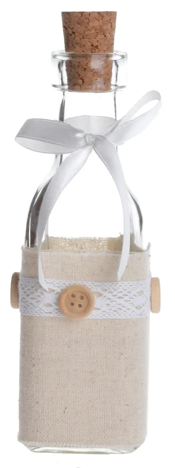 Butelka na nalewkę Z KOKARDĄ mała transparentna