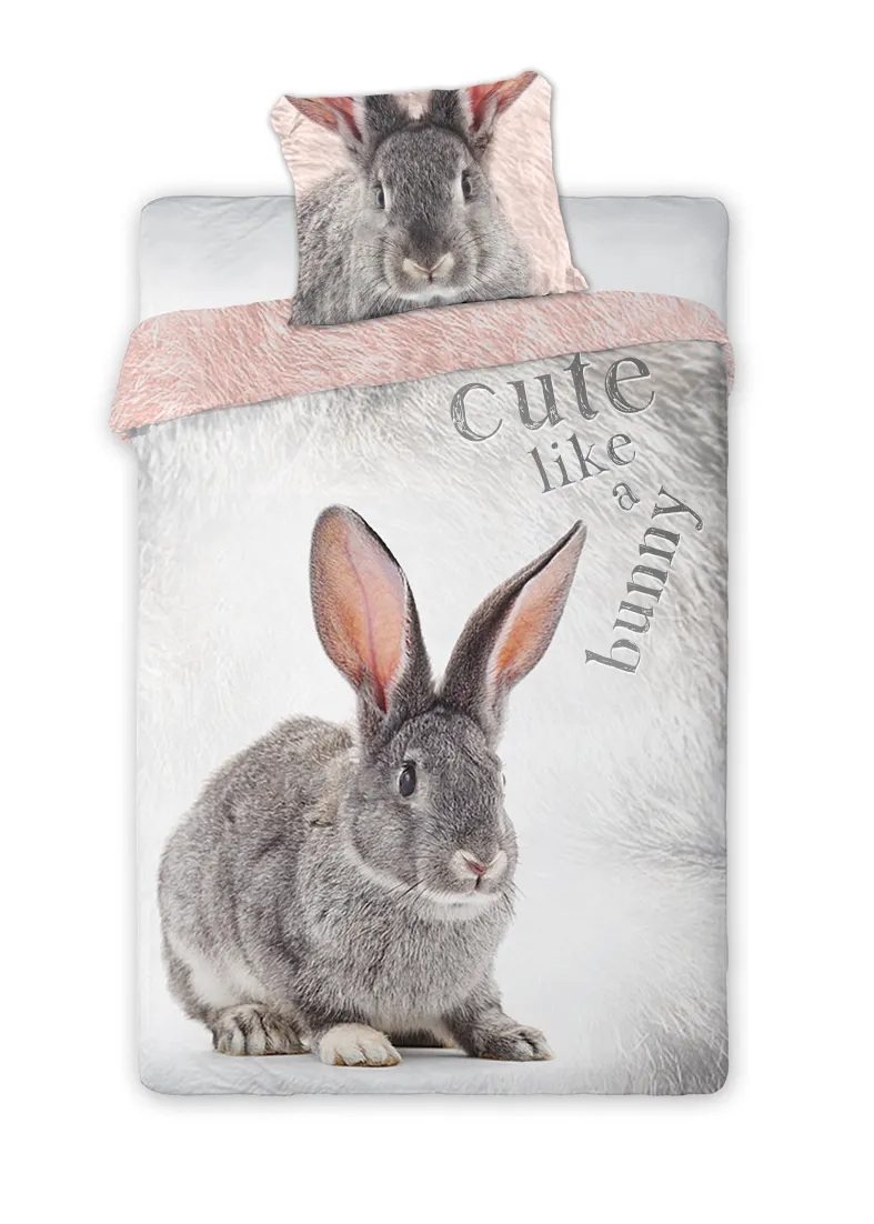 Pościel młodzieżowa komplet WILD KRÓLIK 140X200+70X90 wielokolorowy Zwierzę, Ssak, Królik, Kangur