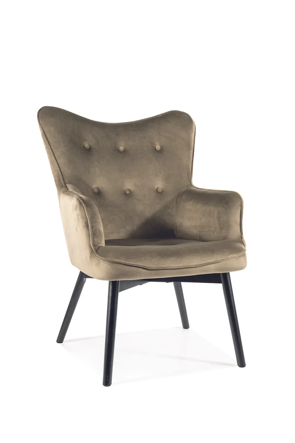 Fotel CARMEN VELVET Bluvel 77 oliwkowy czarny mat