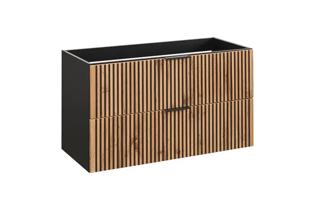 Szafka pod umywalkę z 2 szufladami XILO szary, dąb wotan 100x57x46cm Szafka pod umywalkę z 2 szufladami XILO szary, dąb wotan 100x57x46cm