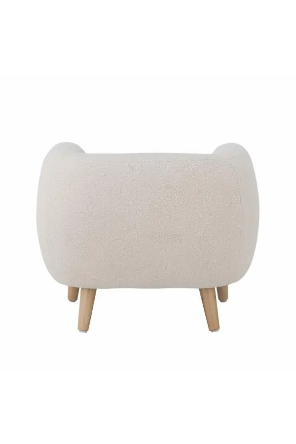 image fotel, sofa, tkanina tapicerowana, drewniane nogi, kolor beżowy