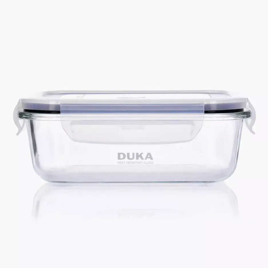 Szklany pojemnik z pokrywką DUKA KITCHEN 630 ml transparentny
