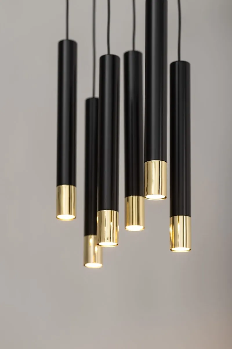 Lampa wisząca SOPEL GRAND 6 czarno-złota - SI_33397