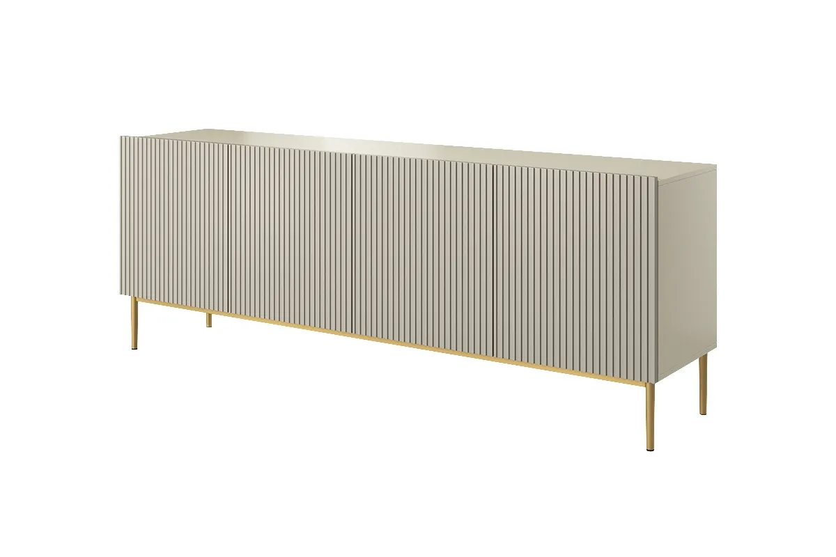 Komoda 4-drzwiowa NICOLE 200 - kremowa - złoty stelaż