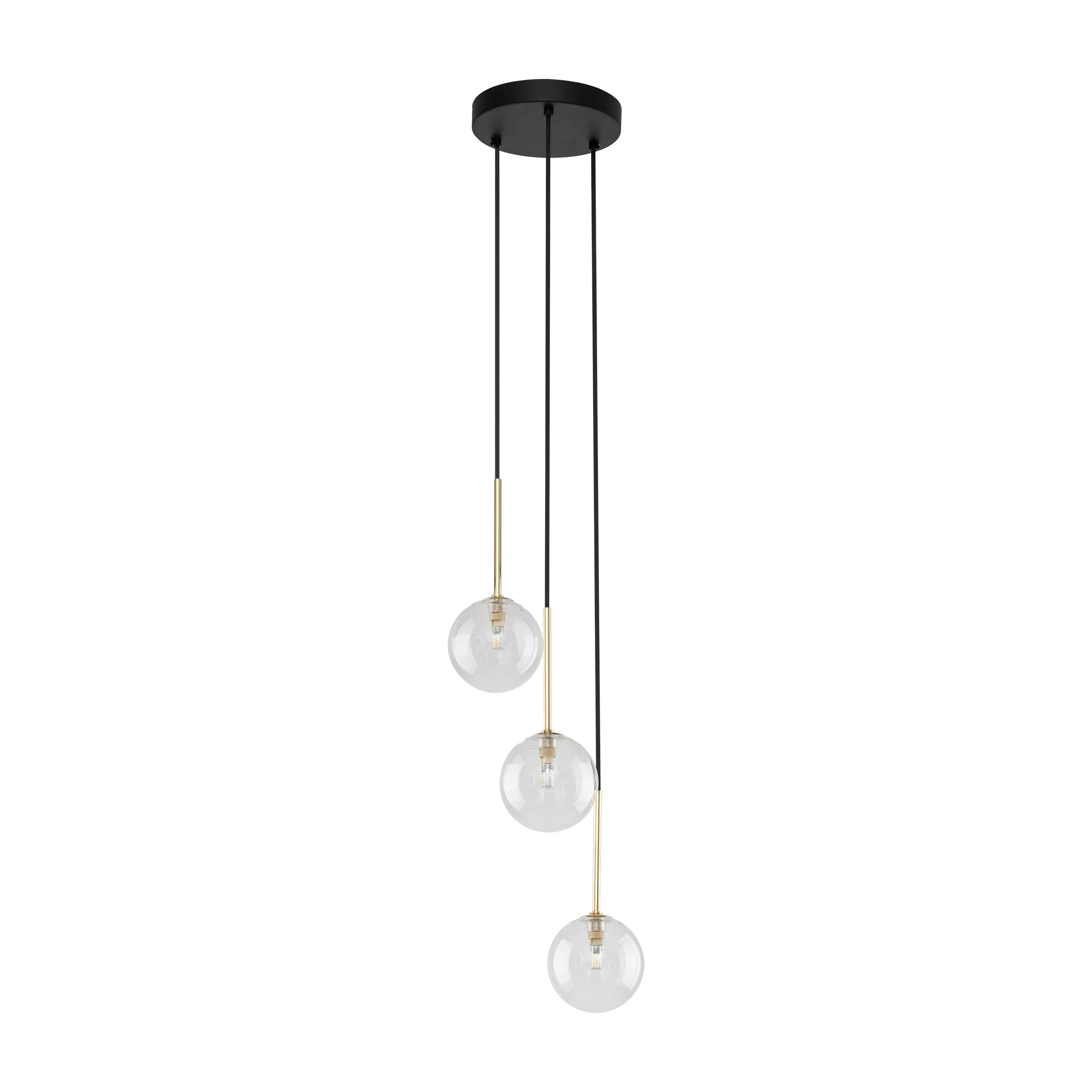 Lampa wisząca NILOS czarna ze złotymi elementami 97x25cm