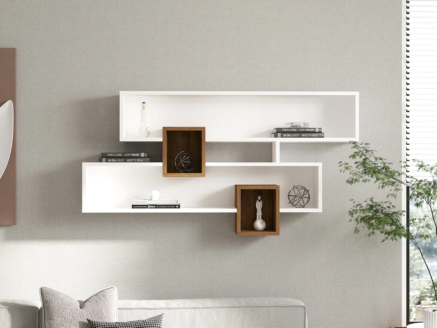 Półka ścienna KAREN 120 cm orzech biały — zdjęcie 4