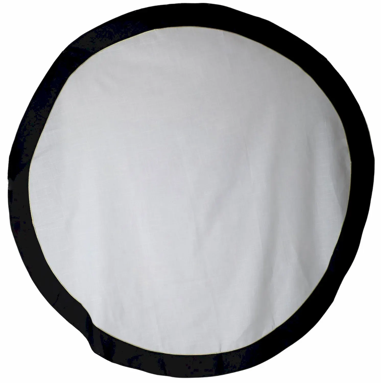 Obrus okrągły 180cm z czarną oblamówką biały Obrus okrągły 180cm z czarną oblamówką biały