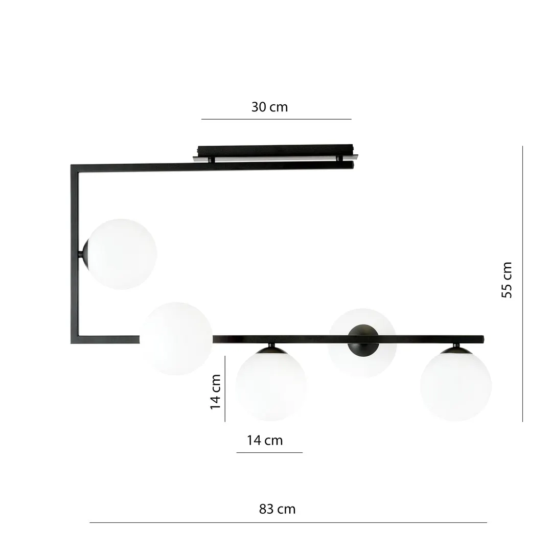 Lampa sufitowa SOMA Czarny,Złoty 1291/5 - 1291/5