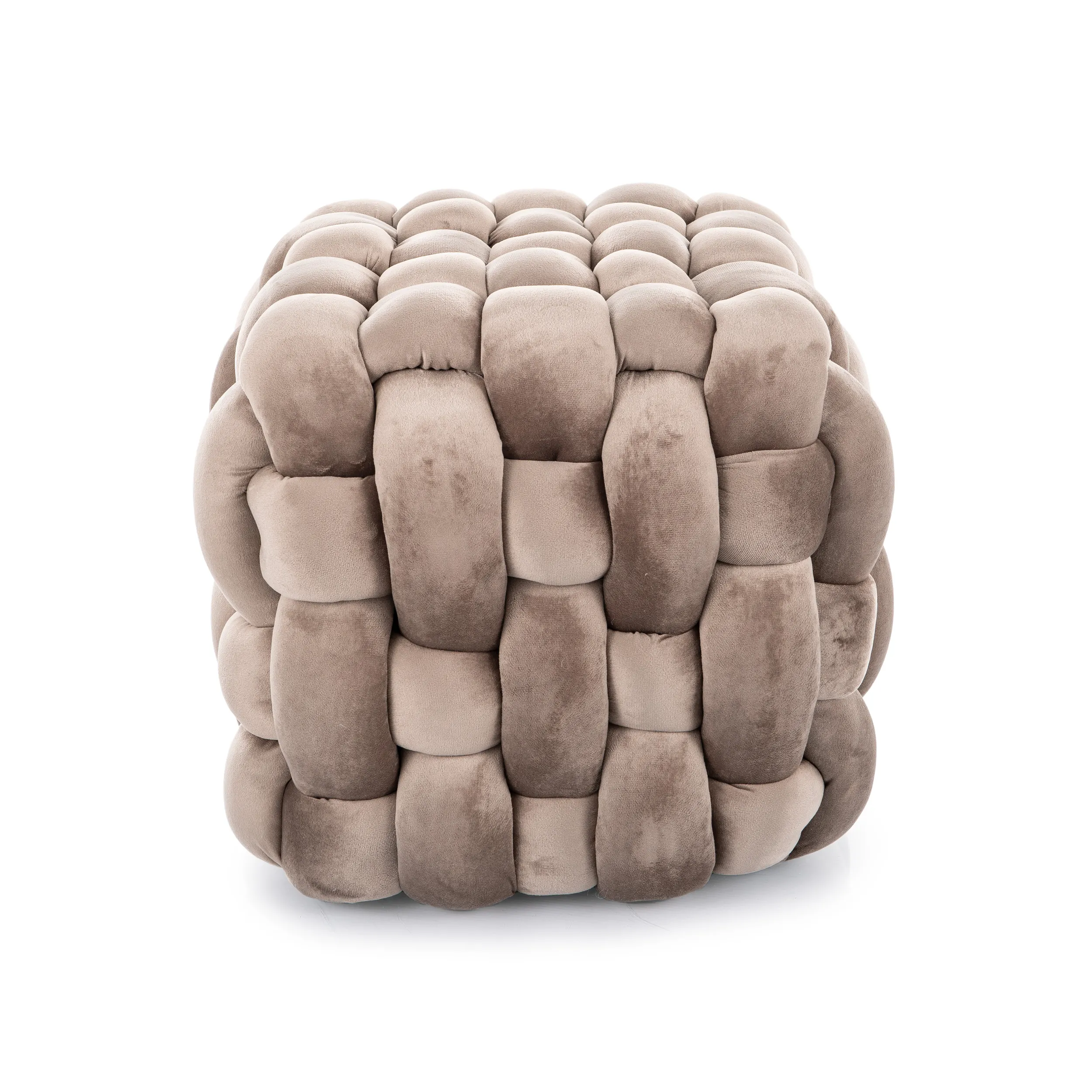 Puf FARIS VELVET 41x45x45 ciemnobeżowy - FARISCBE