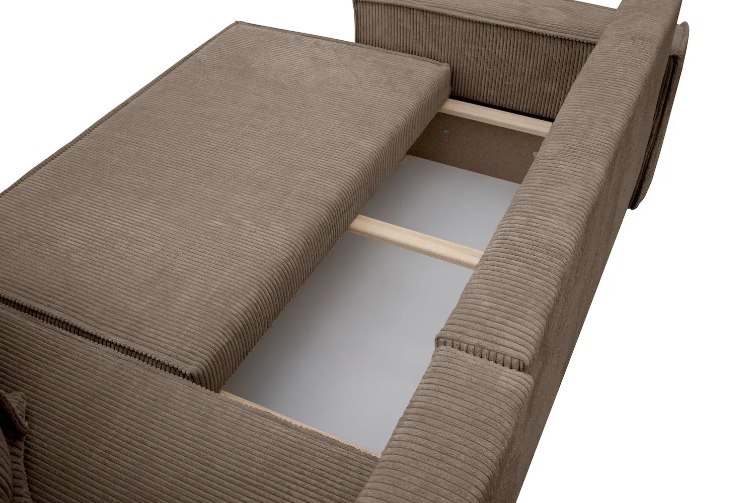 Narożnik uniwersalny KARL L rozkładany tkanina Poso 02 cappuccino - NAROZNIK_KARL_POSO02