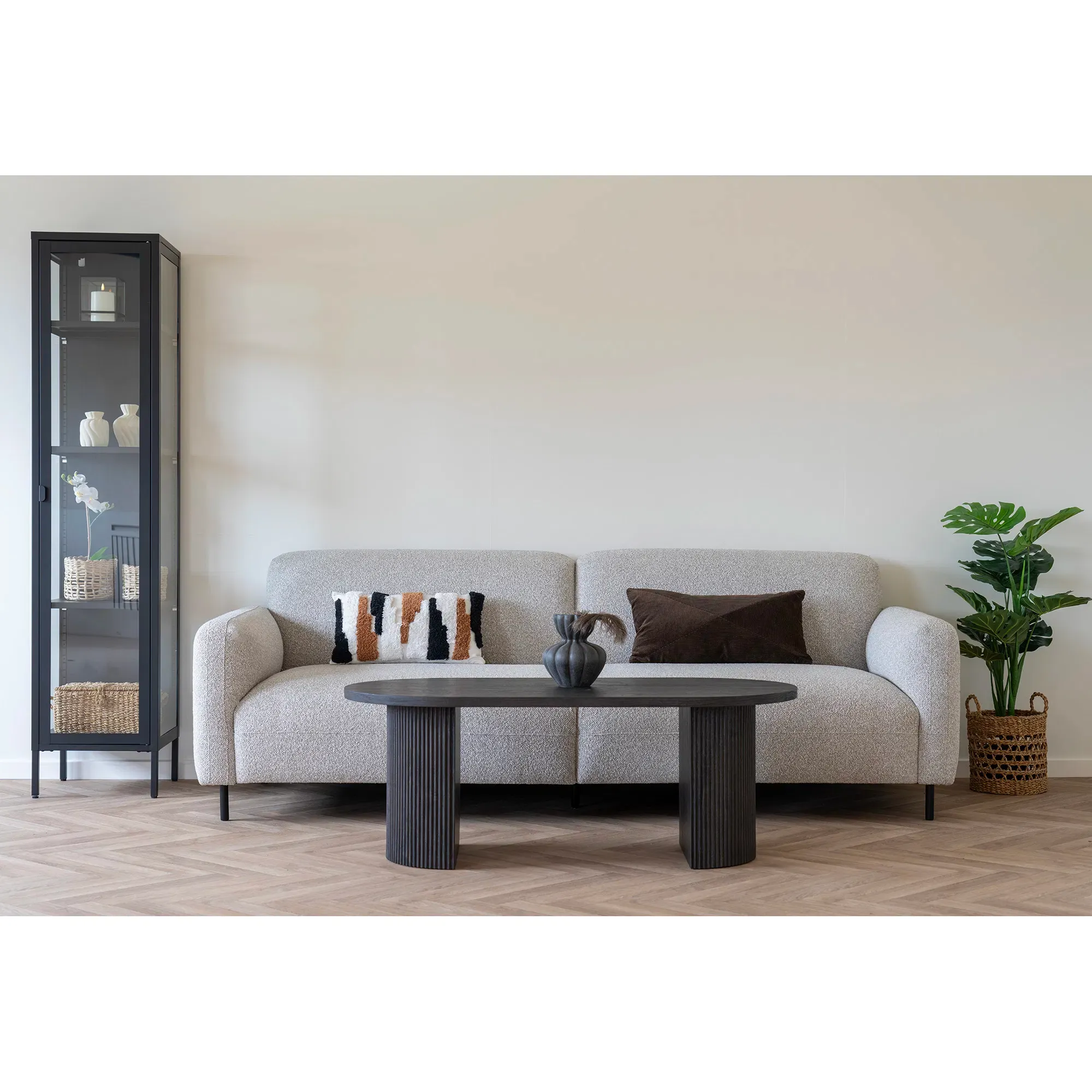 Sofa 3-osobowa SALVADOR - boucle jasnoszara - 1301360