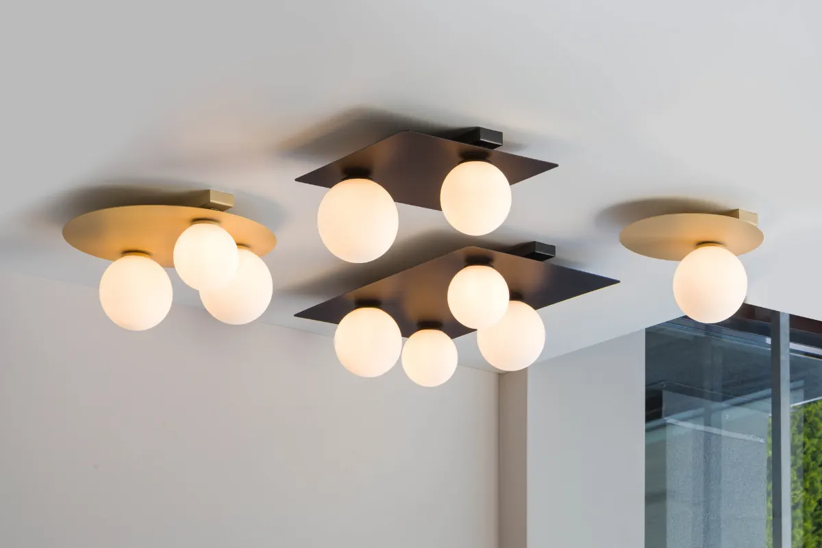 Lampa sufitowa/plafon ARGON prostokąt biało-złoty - SI_33283