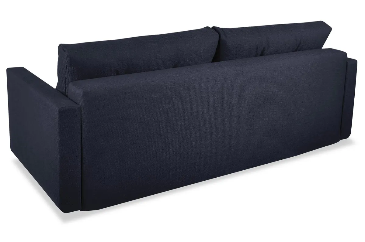 Sofa rozkładana z pojemnikiem SCANDI 218 cm granatowa pikowana - SCANDINEW-AUSTIN15DARKBLUE