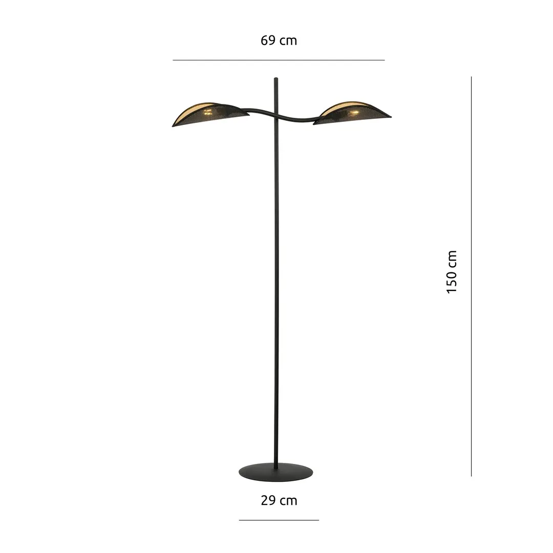 Lampa podłogowa LOTUS LP2 czarny złoty — zdjęcie 4