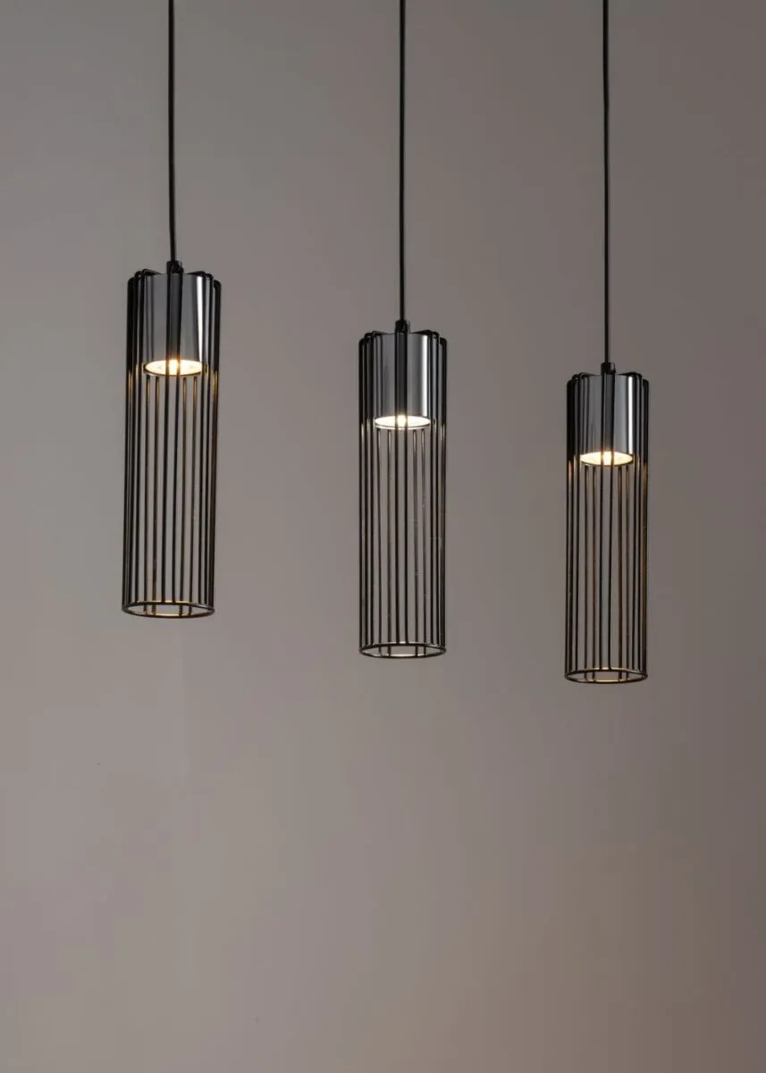 Lampa wisząca FOBIA 3 czarno-srebrna — zdjęcie 2