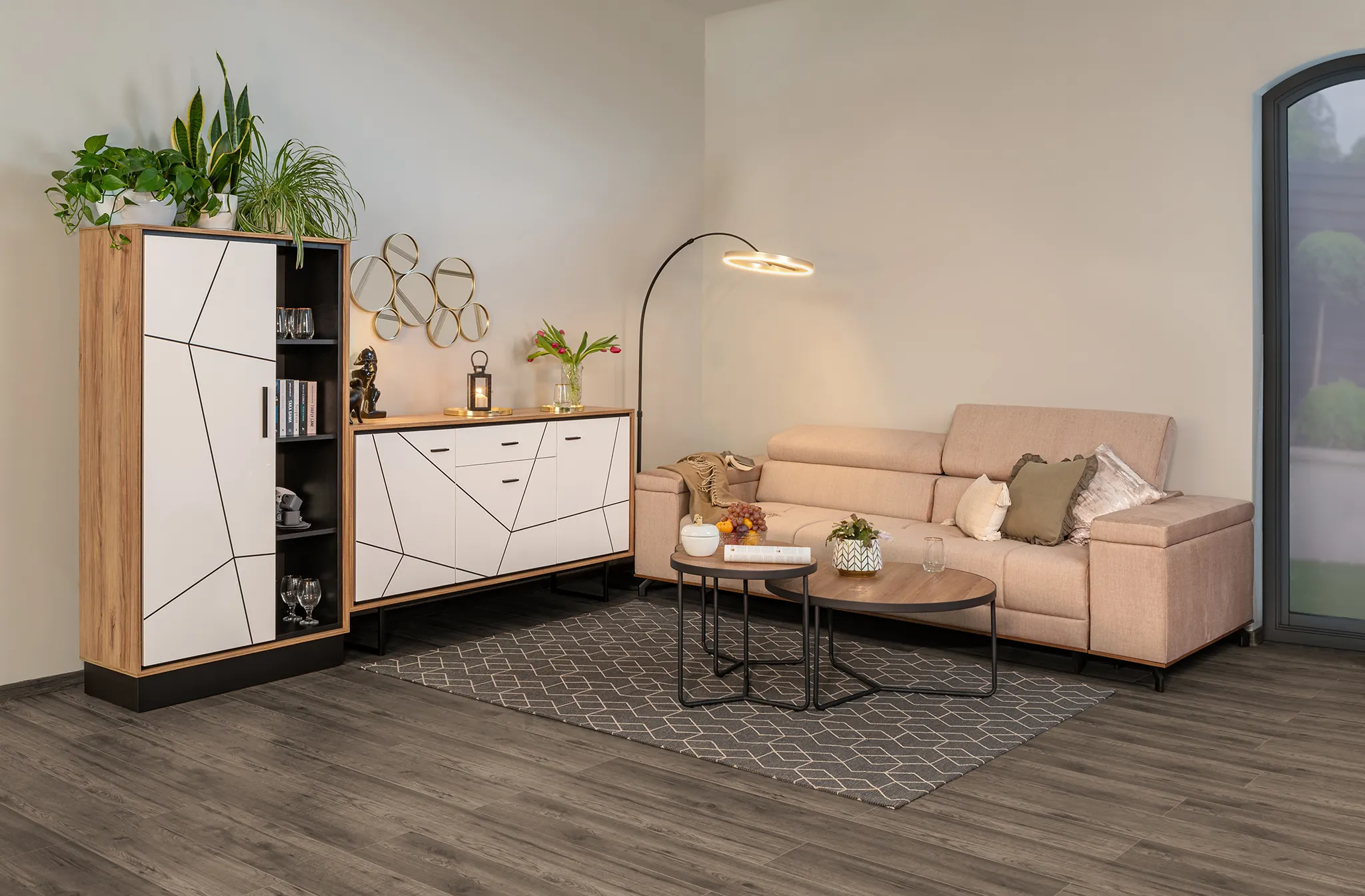 Ława DEMETER II zestaw 3 ław, orzech/czarny Signal - DEMETERORC