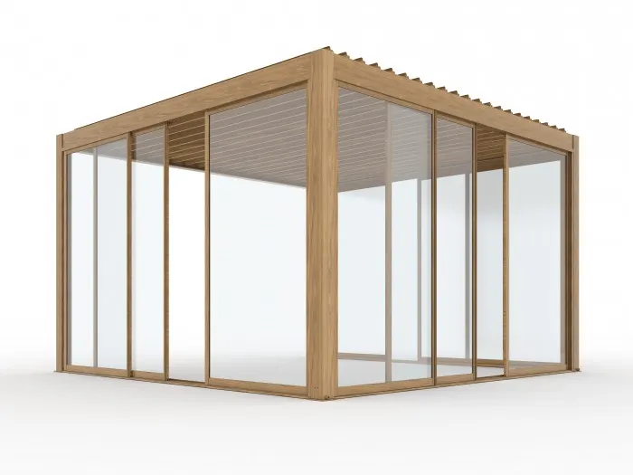 Drzwi przesuwne szklane LUXE 370x218cm do 4m drewno v2 - MI_5905610251604