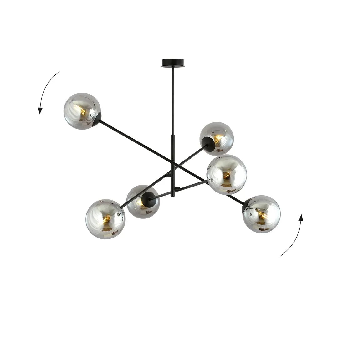 Lampa wisząca LINEAR 6 czarny grafitowy — zdjęcie 3