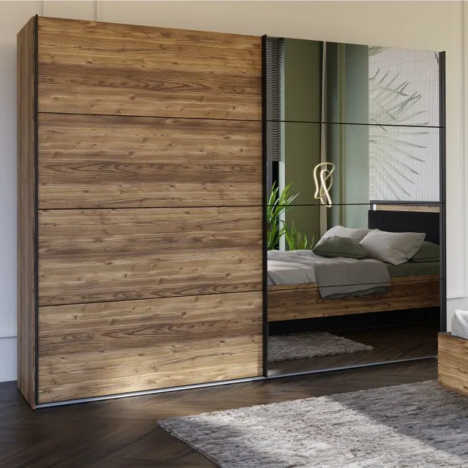 Szafa 2-drzwiowa z lustrem HAYATO 270x211x63 Świerk alpejski - HYTS12411-M717