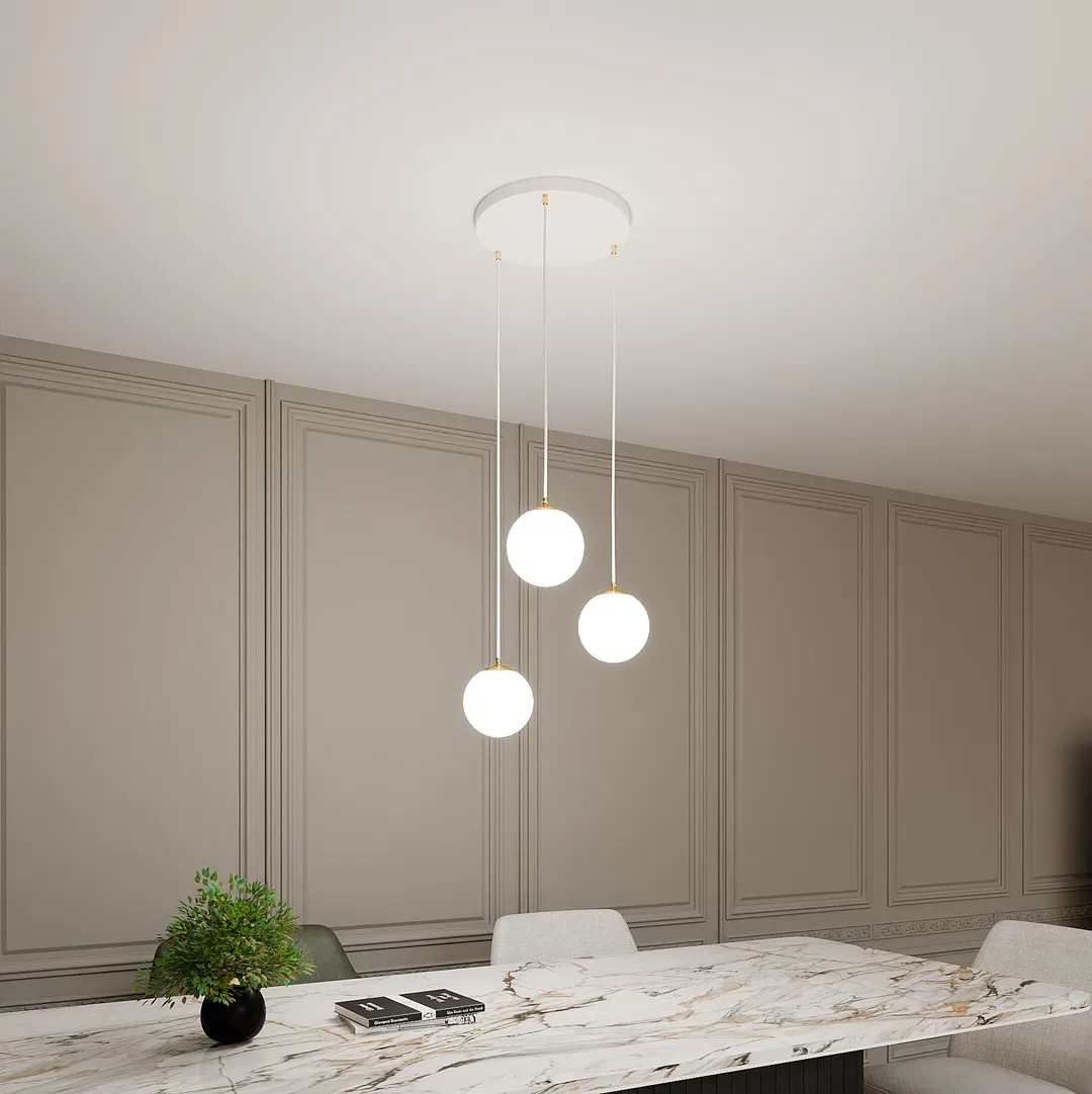 Lampa wisząca ROYAL Biały,Złoty 1244/3 — zdjęcie 6