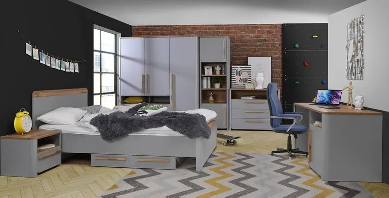 Komoda z szufladami SURFINIO 99 cm szara dab catania - SFNK211-M378