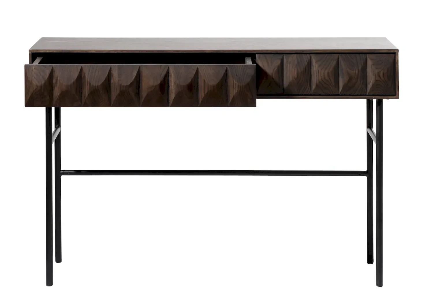 Toaletka z 2 szufladami LATINA - ciemny efekt drewna - UN_42103186